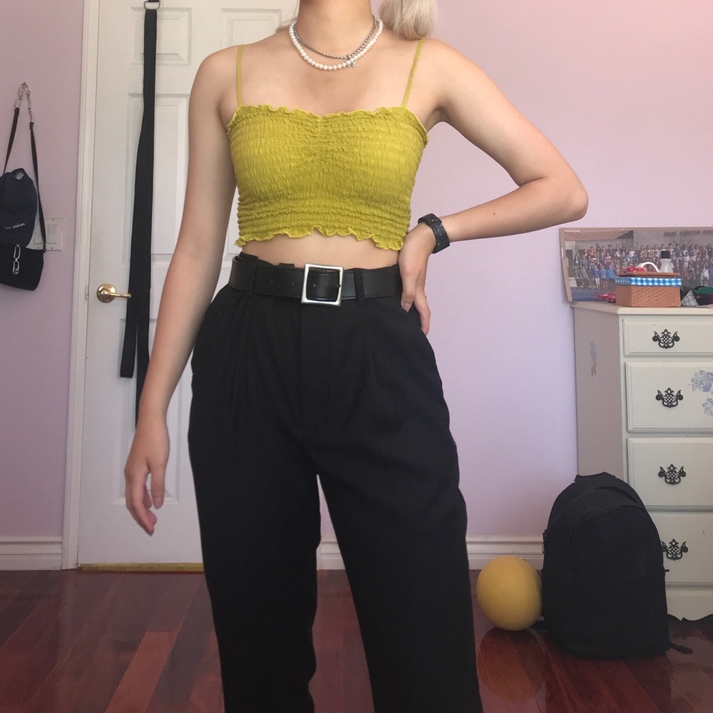 SOLD MANGO Black Cropped Trousers